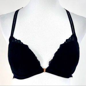 VS PINK Date Black Lace Push-Up Bra 34D